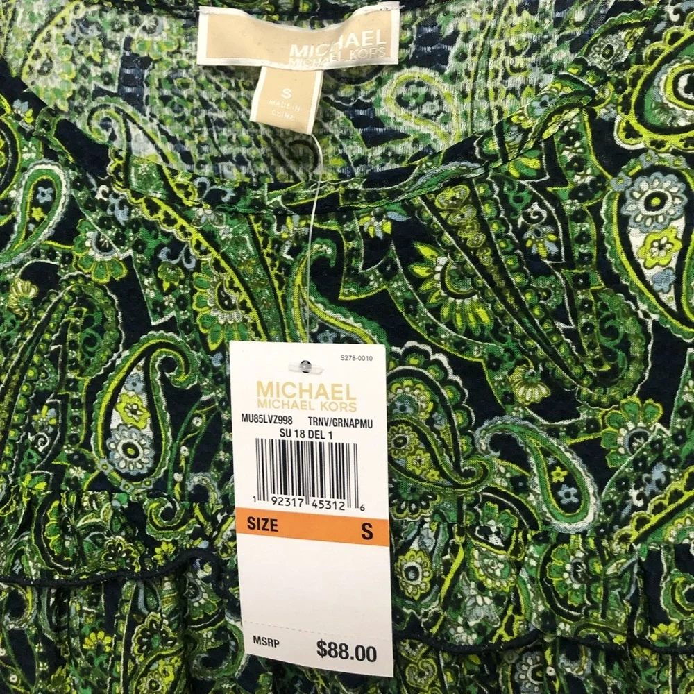 Michael Kors green top Small - Picture 2 of 4